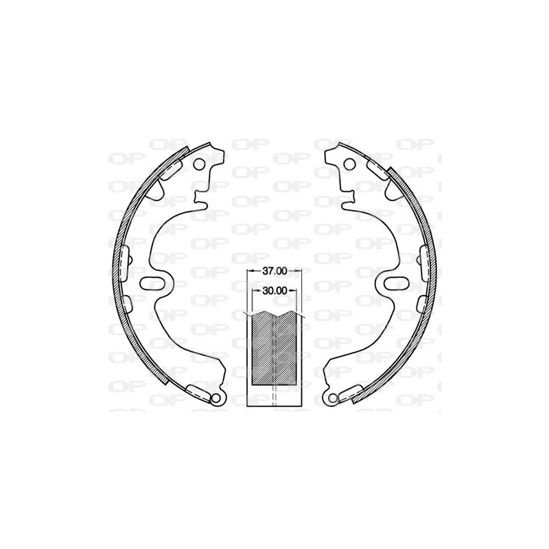 Jeu de mâchoires de frein OPEN PARTS BSA2142.00
