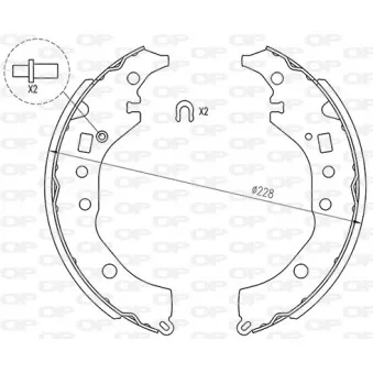 Jeu de mâchoires de frein OPEN PARTS BSA2261.00