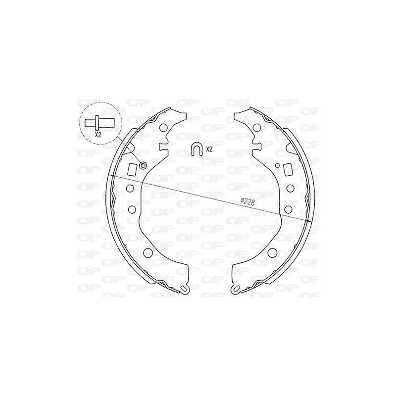 Jeu de mâchoires de frein OPEN PARTS BSA2261.00