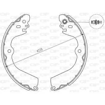 Jeu de mâchoires de frein OPEN PARTS BSA2266.00