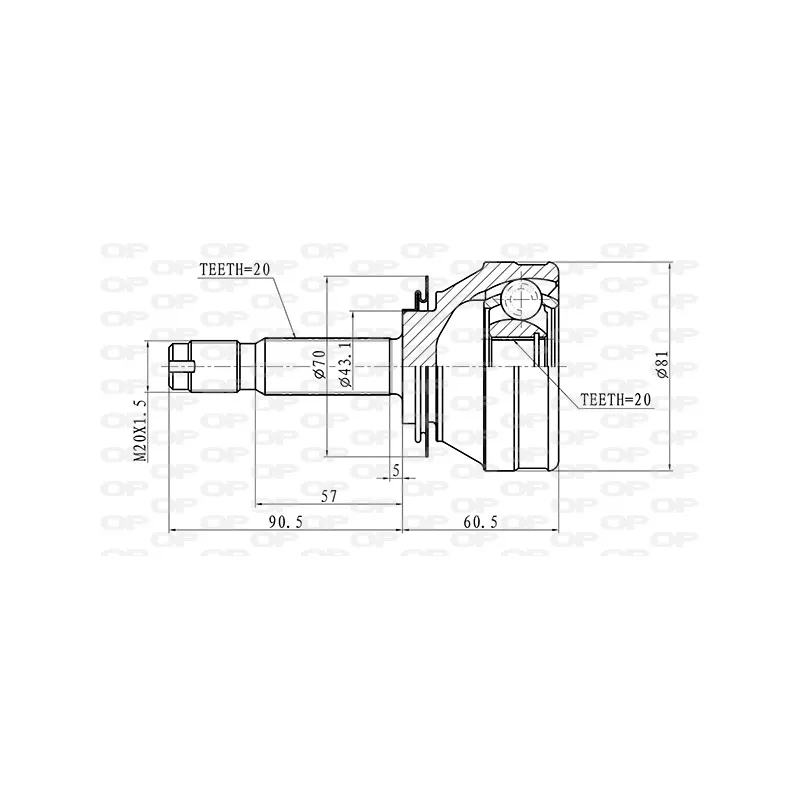 Embout de cardan avant (kit de réparation) OPEN PARTS CVJ5001.10