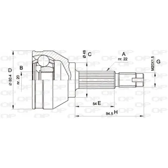 Embout de cardan avant (kit de réparation) OPEN PARTS CVJ5002.10
