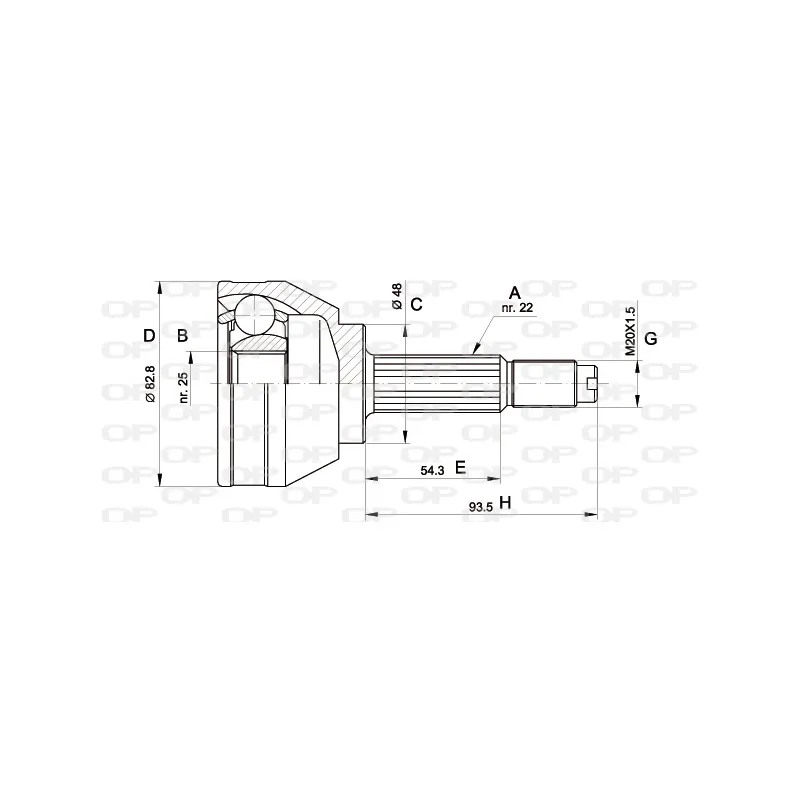 Embout de cardan avant (kit de réparation) OPEN PARTS CVJ5003.10