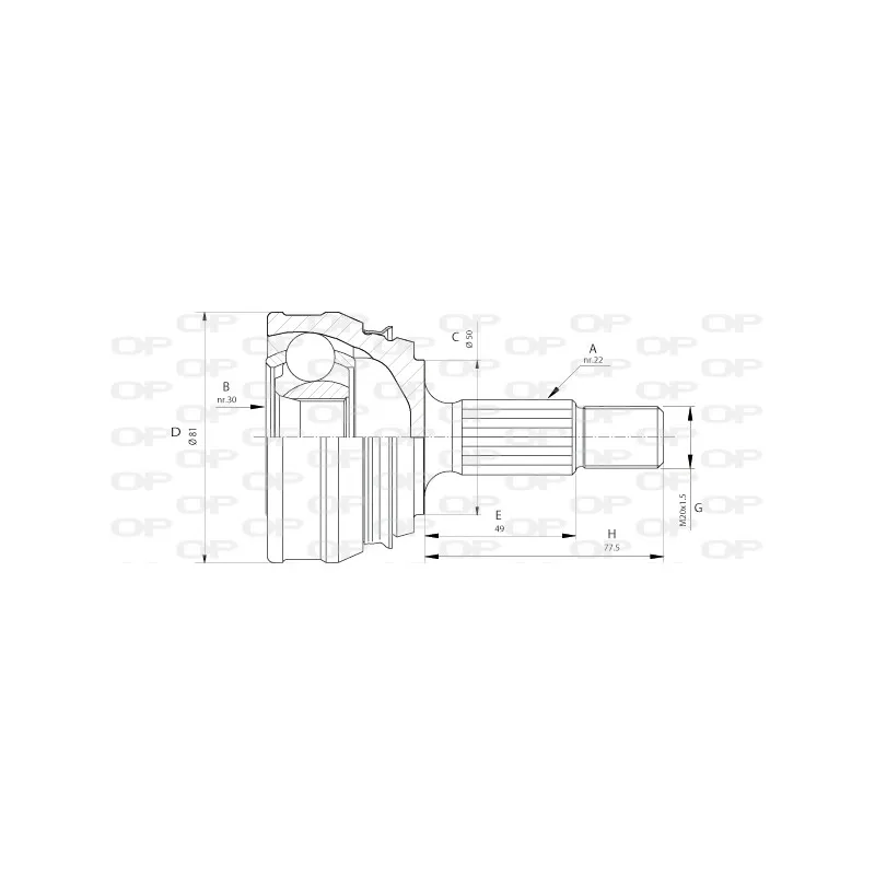 Embout de cardan avant (kit de réparation) OPEN PARTS CVJ5005.10