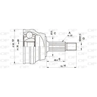 Embout de cardan avant (kit de réparation) OPEN PARTS CVJ5008.10