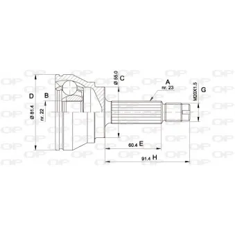 Embout de cardan avant (kit de réparation) OPEN PARTS CVJ5012.10