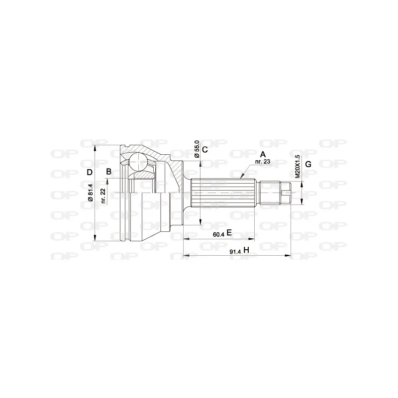 Embout de cardan avant (kit de réparation) OPEN PARTS CVJ5012.10