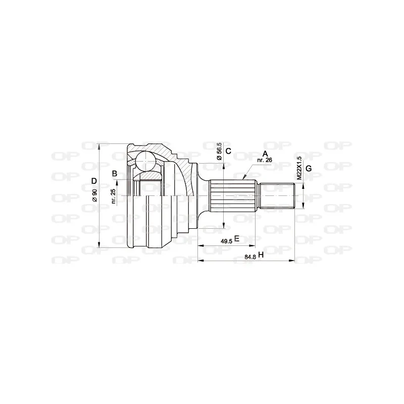 Embout de cardan avant (kit de réparation) OPEN PARTS CVJ5021.10