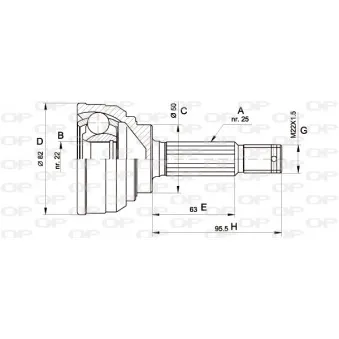 Embout de cardan avant (kit de réparation) OPEN PARTS CVJ5022.10