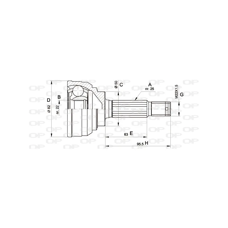 Embout de cardan avant (kit de réparation) OPEN PARTS CVJ5022.10