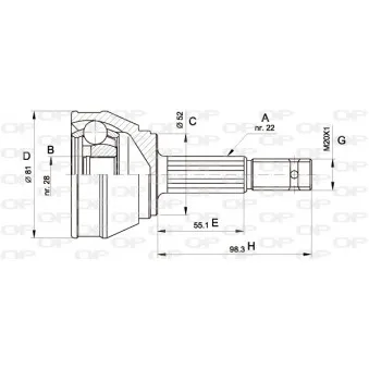 Embout de cardan avant (kit de réparation) OPEN PARTS