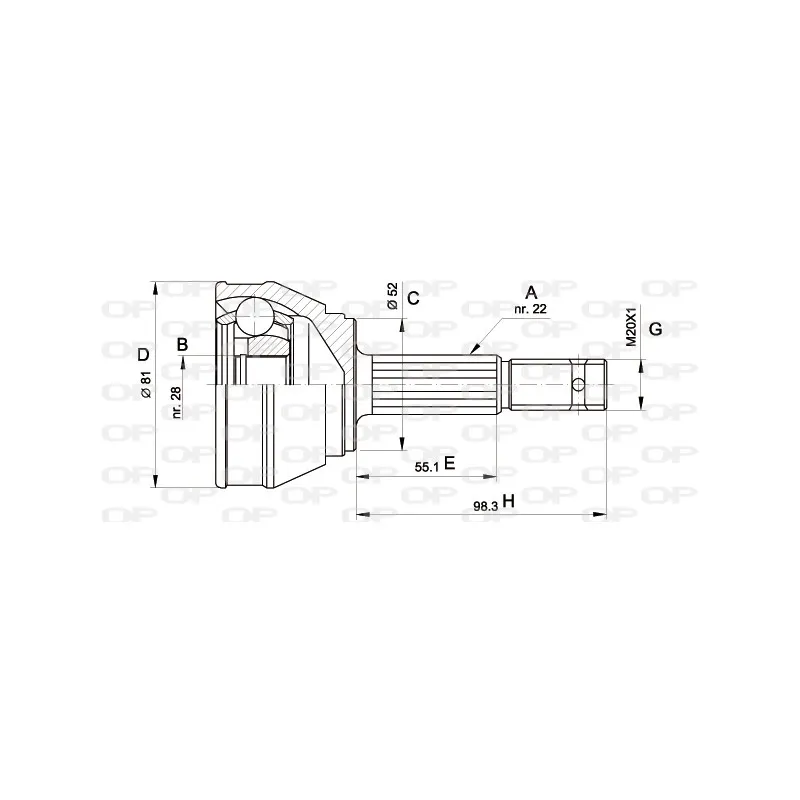 Embout de cardan avant (kit de réparation) OPEN PARTS CVJ5025.10