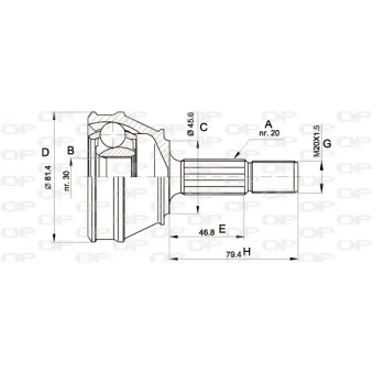 Embout de cardan avant (kit de réparation) OPEN PARTS CVJ5030.10