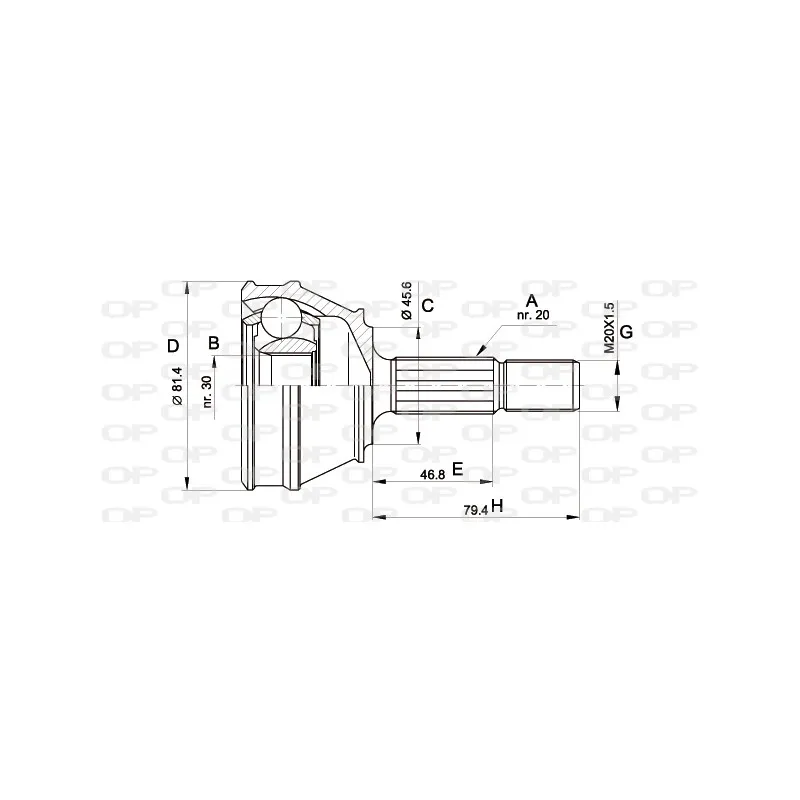 Embout de cardan avant (kit de réparation) OPEN PARTS CVJ5030.10