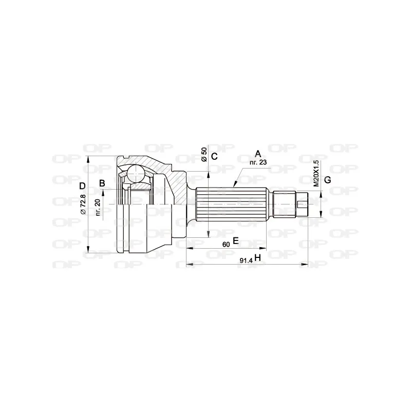 Embout de cardan avant (kit de réparation) OPEN PARTS CVJ5033.10