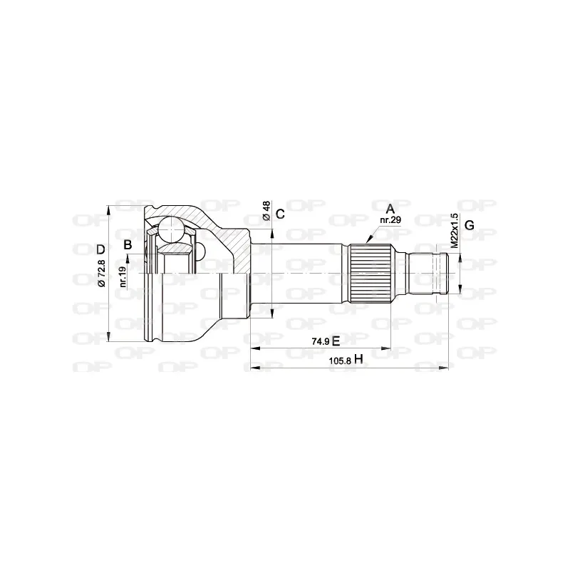 Embout de cardan avant (kit de réparation) OPEN PARTS CVJ5034.10
