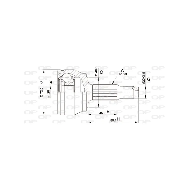 Embout de cardan avant (kit de réparation) OPEN PARTS CVJ5037.10