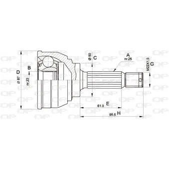 Embout de cardan avant (kit de réparation) OPEN PARTS CVJ5044.10