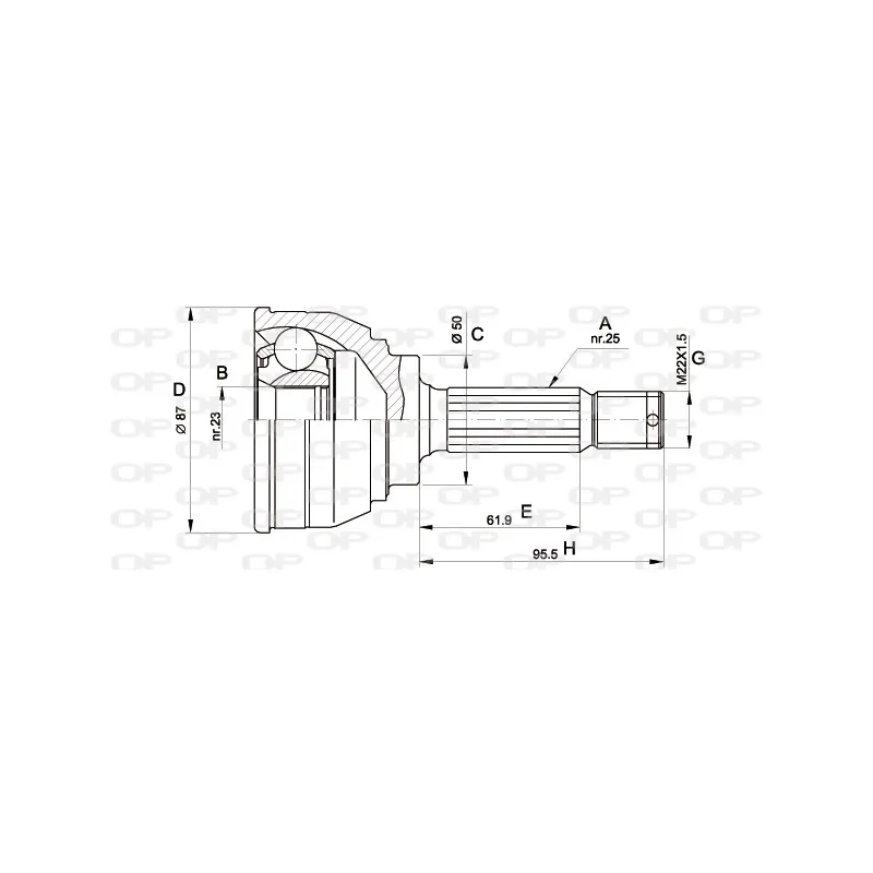 Embout de cardan avant (kit de réparation) OPEN PARTS CVJ5044.10