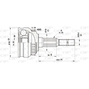 Embout de cardan avant (kit de réparation) OPEN PARTS CVJ5047.10