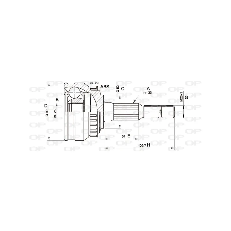 Embout de cardan avant (kit de réparation) OPEN PARTS CVJ5047.10