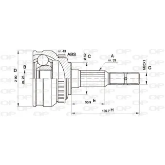 Embout de cardan avant (kit de réparation) OPEN PARTS CVJ5048.10