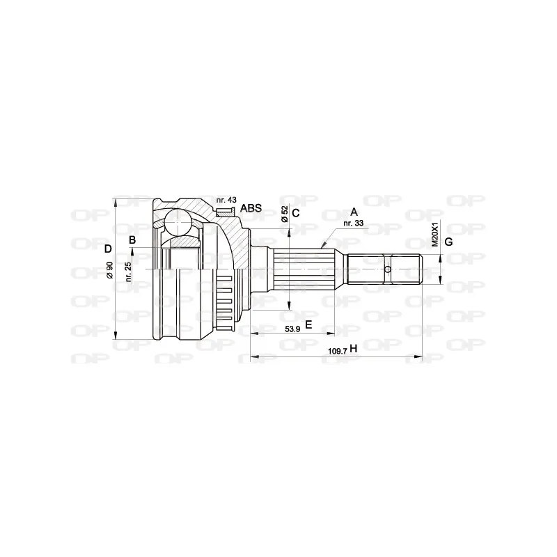 Embout de cardan avant (kit de réparation) OPEN PARTS CVJ5048.10