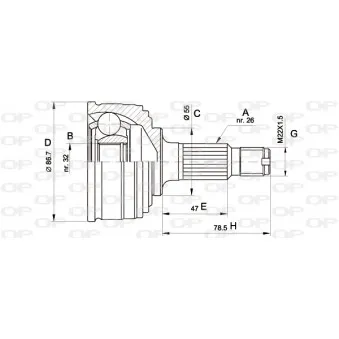 Embout de cardan avant (kit de réparation) OPEN PARTS CVJ5049.10