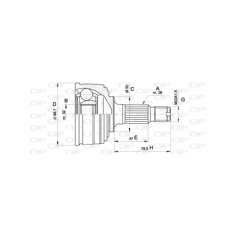 Embout de cardan avant (kit de réparation) OPEN PARTS CVJ5049.10