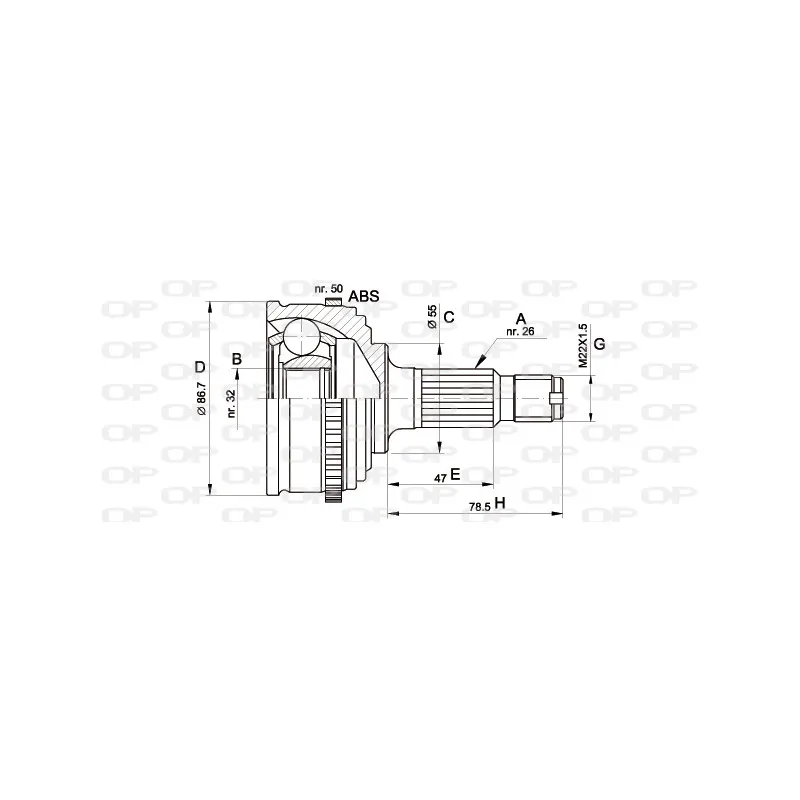 Embout de cardan avant (kit de réparation) OPEN PARTS CVJ5050.10