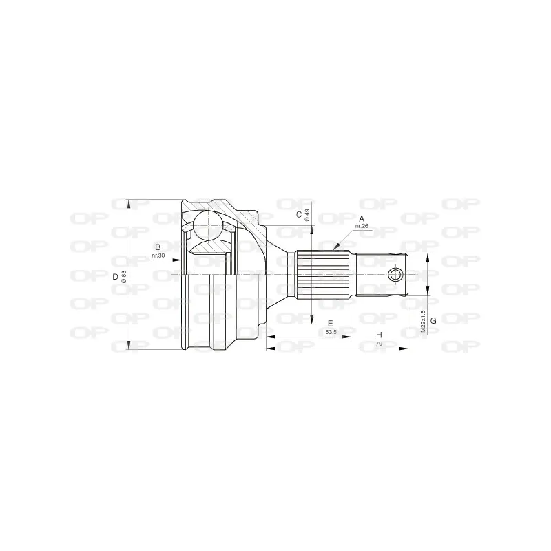 Embout de cardan avant (kit de réparation) OPEN PARTS CVJ5051.10