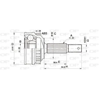 Embout de cardan avant (kit de réparation) OPEN PARTS CVJ5053.10