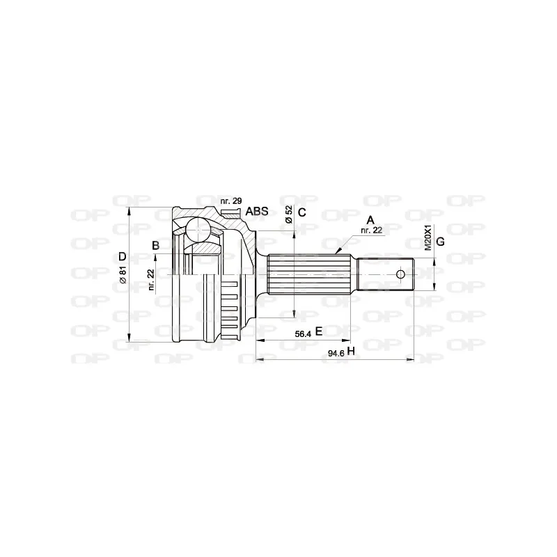 Embout de cardan avant (kit de réparation) OPEN PARTS CVJ5053.10