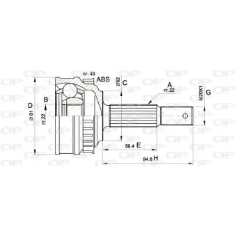 Embout de cardan avant (kit de réparation) OPEN PARTS CVJ5054.10