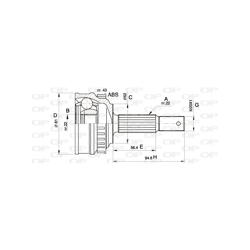 Embout de cardan avant (kit de réparation) OPEN PARTS CVJ5054.10