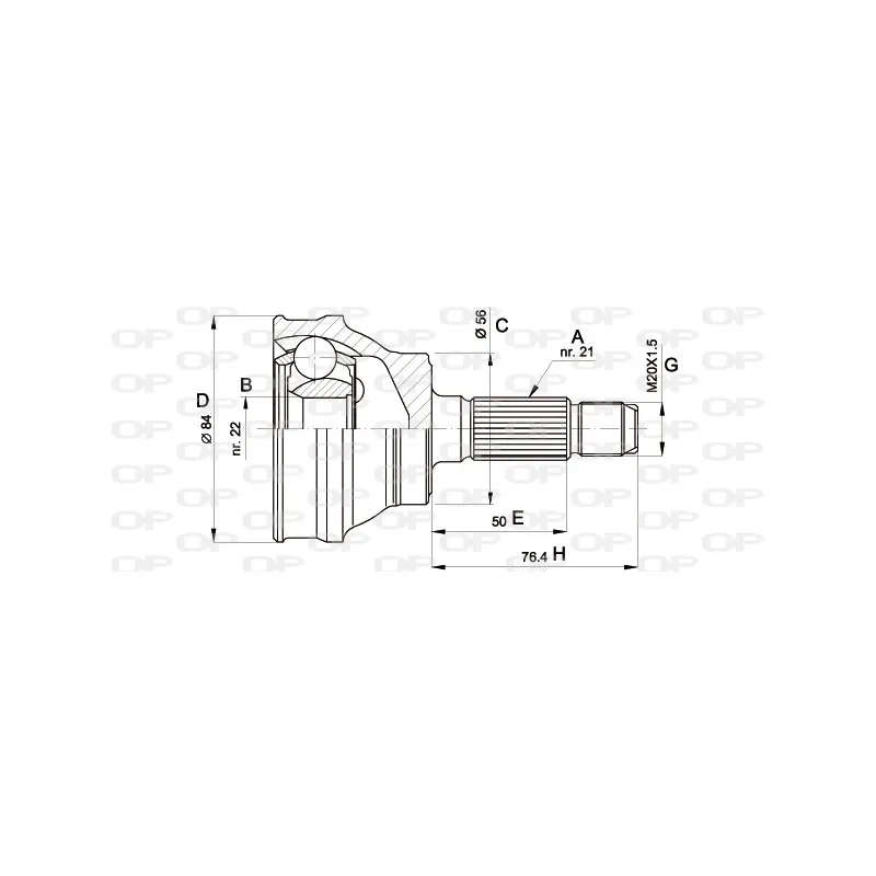 Embout de cardan avant (kit de réparation) OPEN PARTS CVJ5060.10