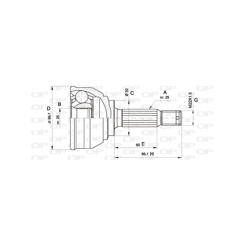 Embout de cardan avant (kit de réparation) OPEN PARTS CVJ5061.10