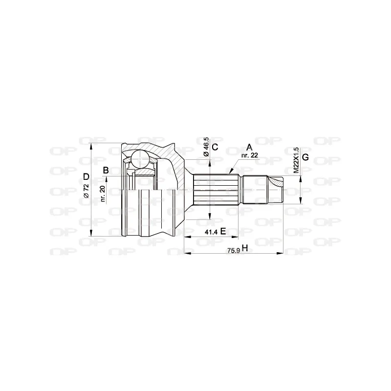 Embout de cardan avant (kit de réparation) OPEN PARTS CVJ5064.10