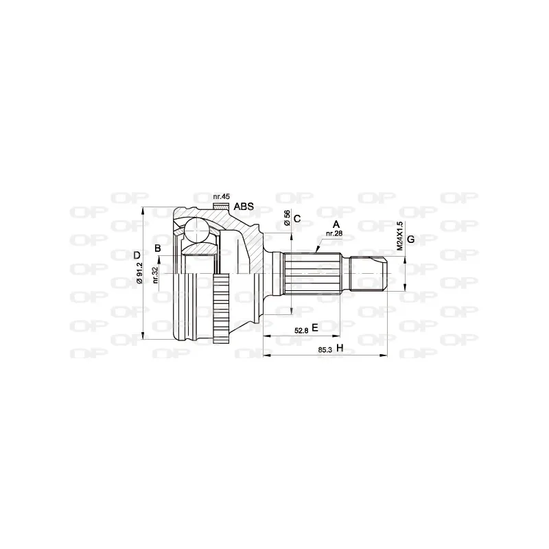 Embout de cardan avant (kit de réparation) OPEN PARTS CVJ5089.10