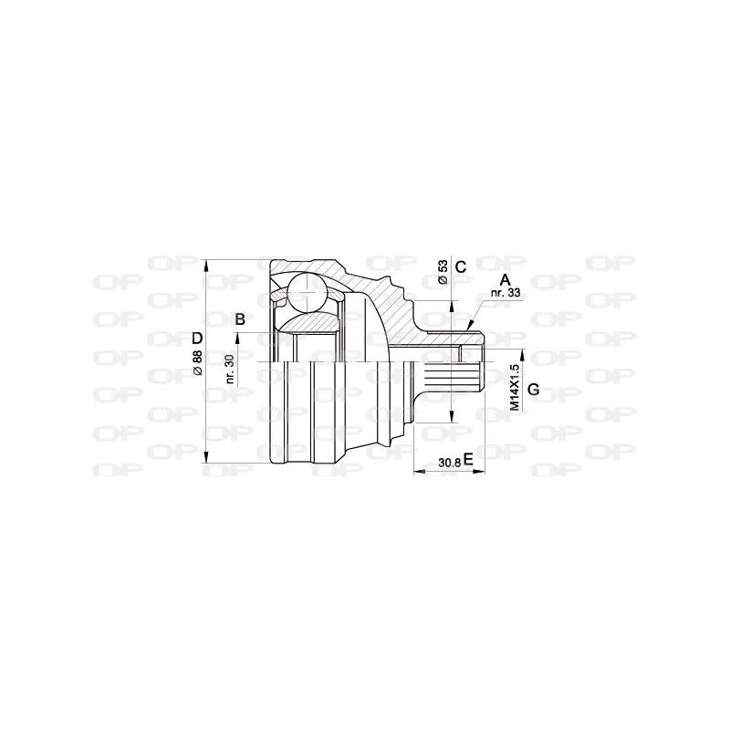 Embout de cardan avant (kit de réparation) OPEN PARTS CVJ5090.10
