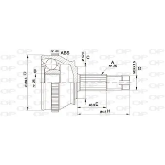 Embout de cardan avant (kit de réparation) OPEN PARTS CVJ5092.10