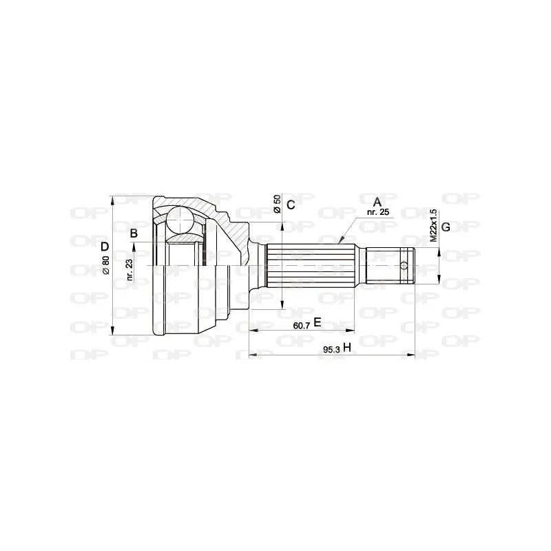 Embout de cardan avant (kit de réparation) OPEN PARTS CVJ5103.10
