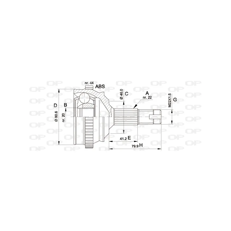 Embout de cardan avant (kit de réparation) OPEN PARTS CVJ5105.10
