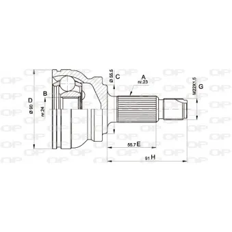 Embout de cardan avant (kit de réparation) OPEN PARTS CVJ5106.10