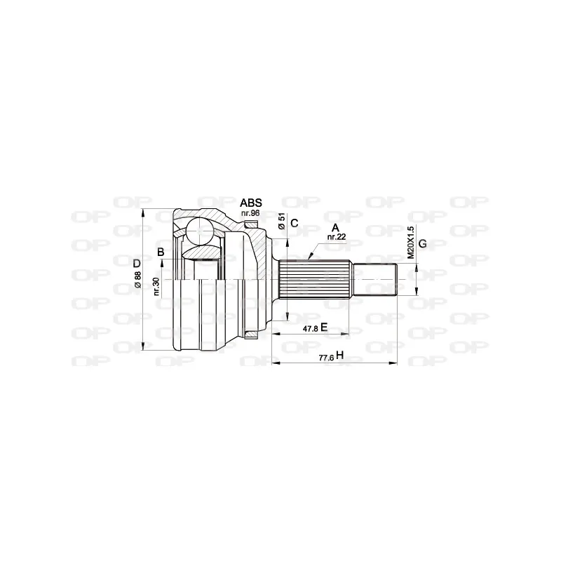 Embout de cardan avant (kit de réparation) OPEN PARTS CVJ5109.10