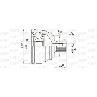 Embout de cardan avant (kit de réparation) OPEN PARTS CVJ5121.10