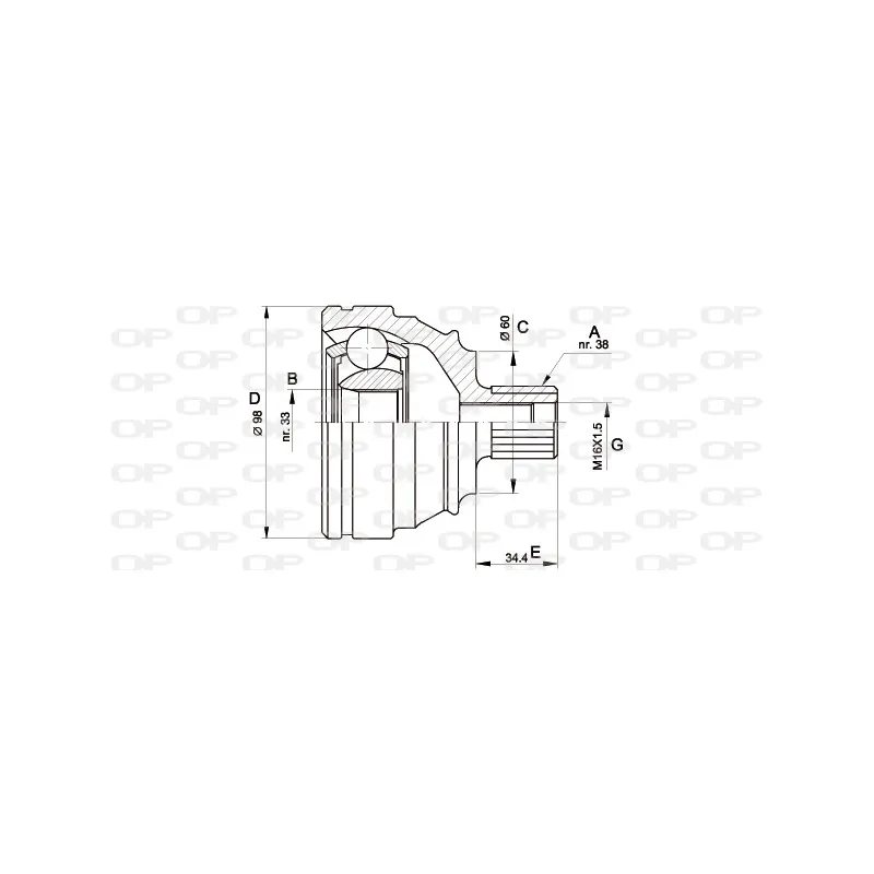 Embout de cardan avant (kit de réparation) OPEN PARTS CVJ5121.10