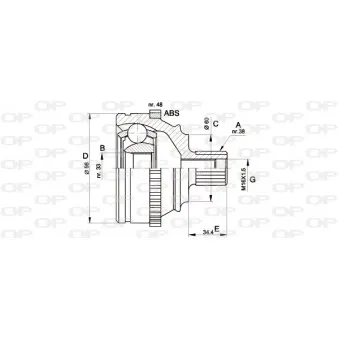Embout de cardan avant (kit de réparation) OPEN PARTS CVJ5122.10