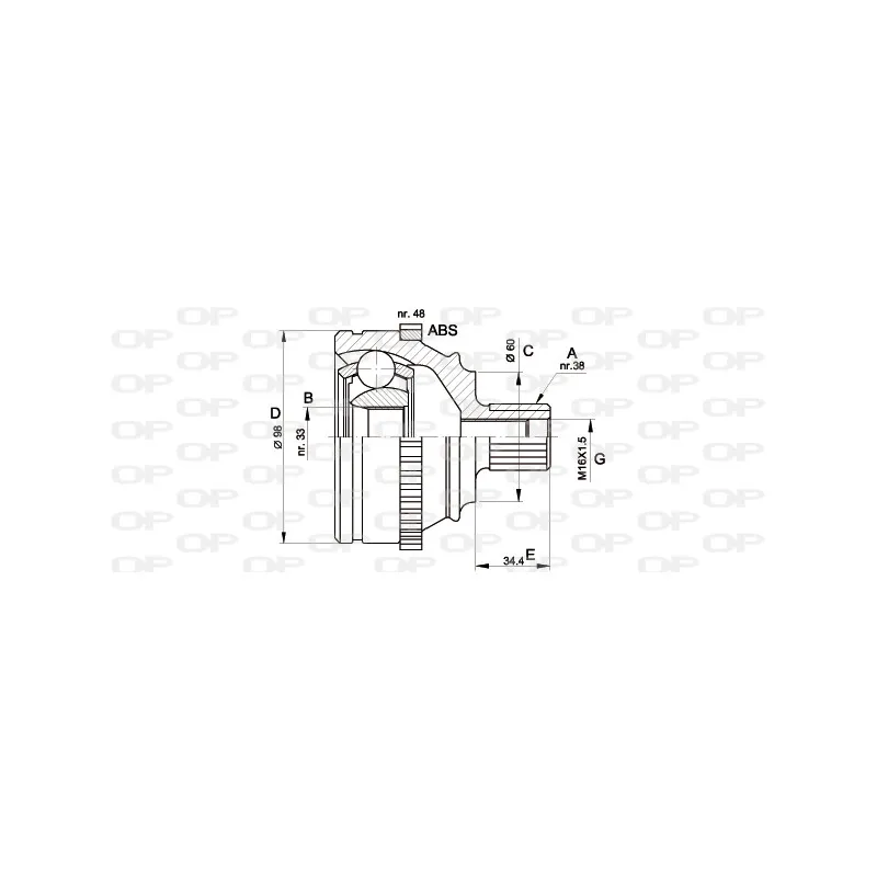 Embout de cardan avant (kit de réparation) OPEN PARTS CVJ5122.10