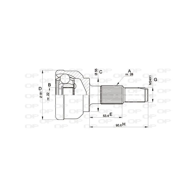 Embout de cardan avant (kit de réparation) OPEN PARTS CVJ5124.10